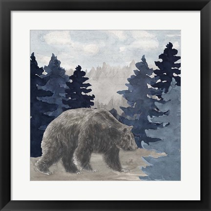 Framed Blue Cliff Mountains scene I-Bear Print