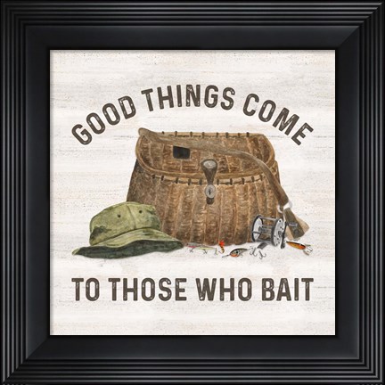 Framed Less Talk More Fishing IV-Bait Print