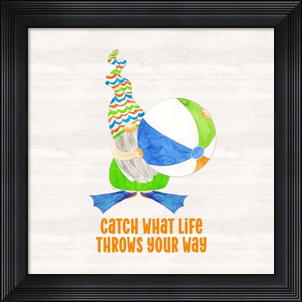 Framed Gnomes of Summer sentiment II-Catch Print