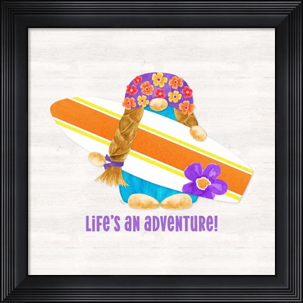 Framed Gnomes of Summer sentiment IV-Adventure Print