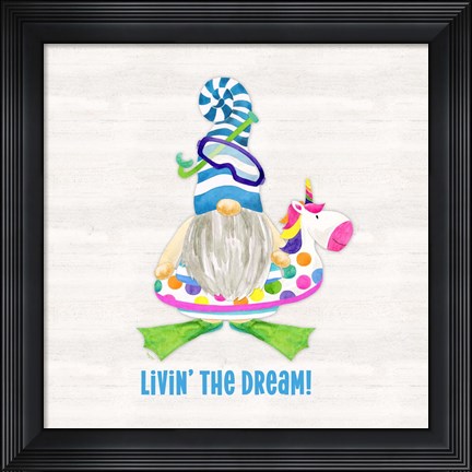 Framed Gnomes of Summer sentiment V-Dream Print