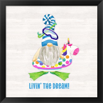 Framed Gnomes of Summer sentiment V-Dream Print