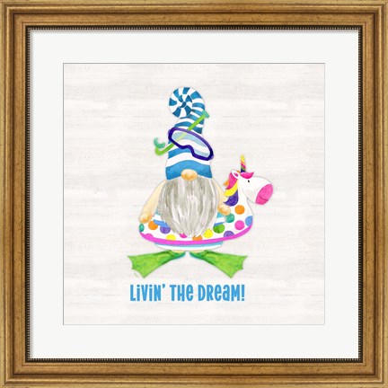 Framed Gnomes of Summer sentiment V-Dream Print