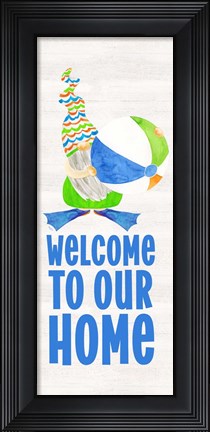Framed Gnomes of Summer vertical II-Welcome Print