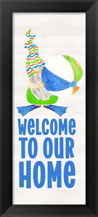 Framed Gnomes of Summer vertical II-Welcome Print