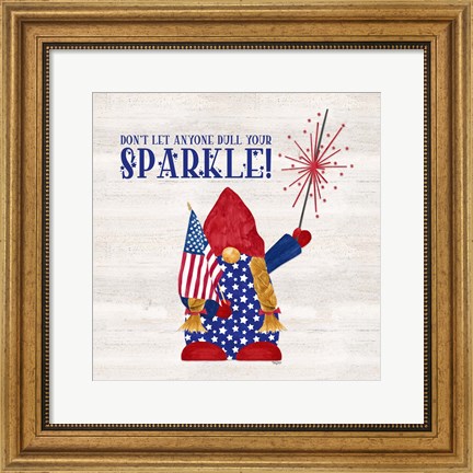 Framed Patriotic Gnomes I-Sparkle Print