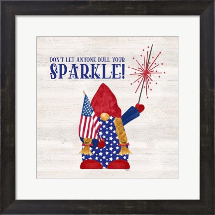Framed Patriotic Gnomes I-Sparkle Print