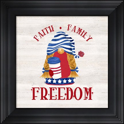 Framed Patriotic Gnomes II-Freedom Print