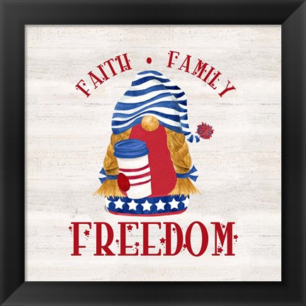 Framed Patriotic Gnomes II-Freedom Print