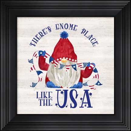 Framed Patriotic Gnomes III-USA Print