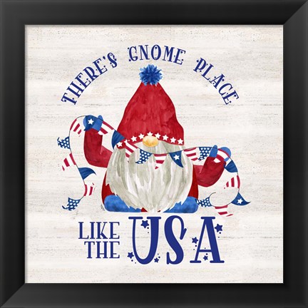 Framed Patriotic Gnomes III-USA Print