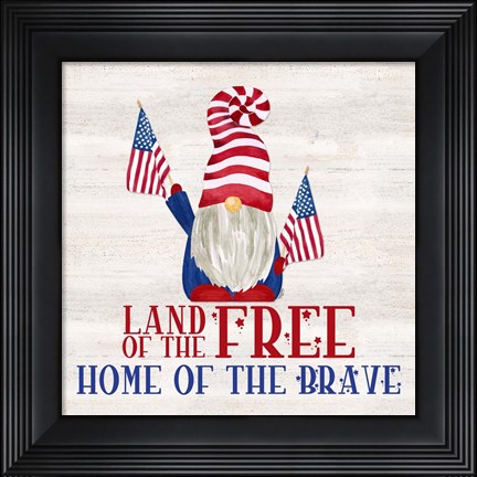 Framed Patriotic Gnomes IV-Land of the Free Print