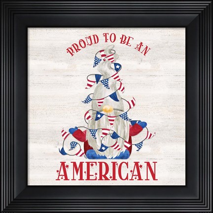 Framed Patriotic Gnomes VI-American Print