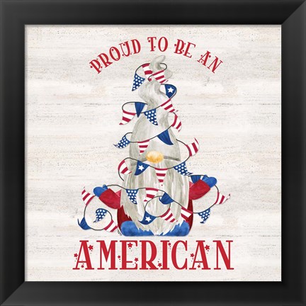 Framed Patriotic Gnomes VI-American Print