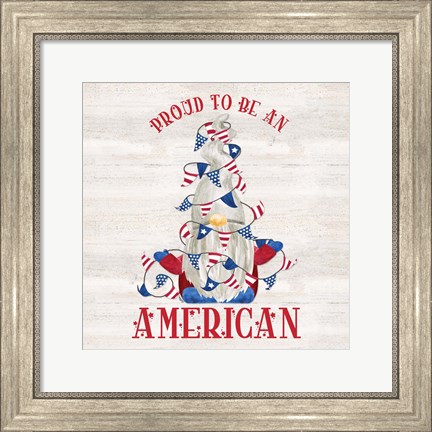 Framed Patriotic Gnomes VI-American Print
