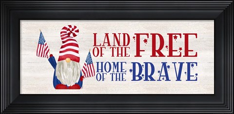 Framed Patriotic Gnomes panel I-Land of the Free Print