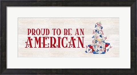 Framed Patriotic Gnomes panel II-American Print