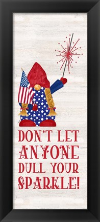 Framed Patriotic Gnomes vertical I-Sparkle Print