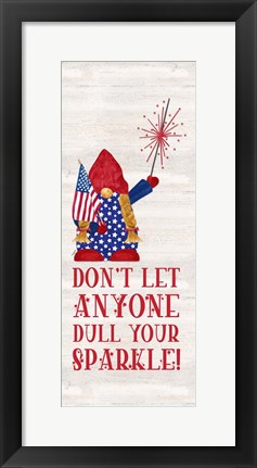 Framed Patriotic Gnomes vertical I-Sparkle Print