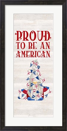 Framed Patriotic Gnomes vertical II-American Print