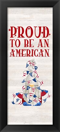 Framed Patriotic Gnomes vertical II-American Print