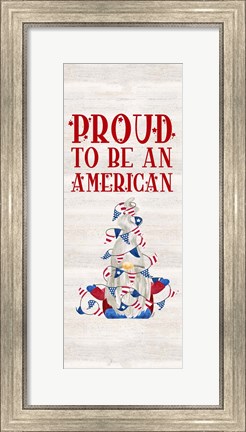 Framed Patriotic Gnomes vertical II-American Print