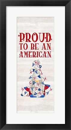 Framed Patriotic Gnomes vertical II-American Print