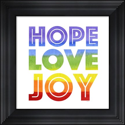 Framed Rainbows VII-Hope Love Joy Print