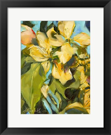 Framed Golden Floral Print