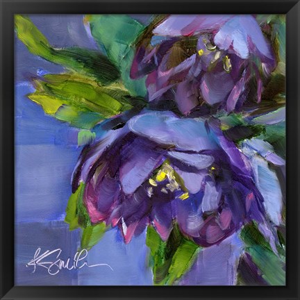 Framed Purple Florals Print
