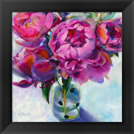 Framed Roses Still Life I Print