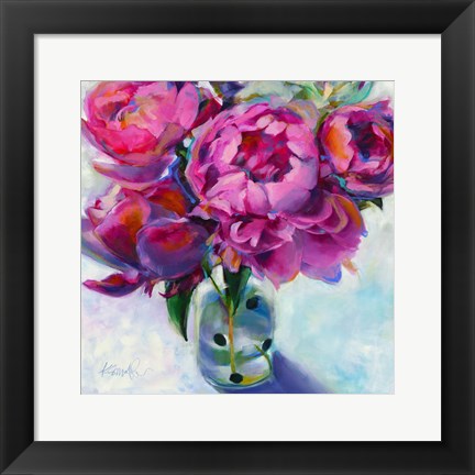 Framed Roses Still Life I Print