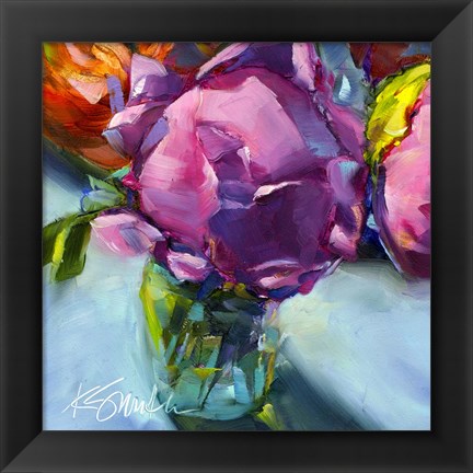 Framed Roses Still Life II Print