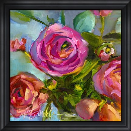 Framed Roses Still Life III Print