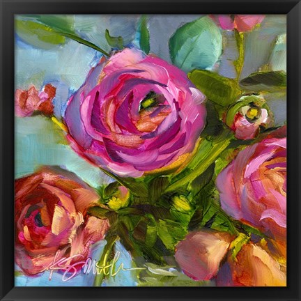 Framed Roses Still Life III Print