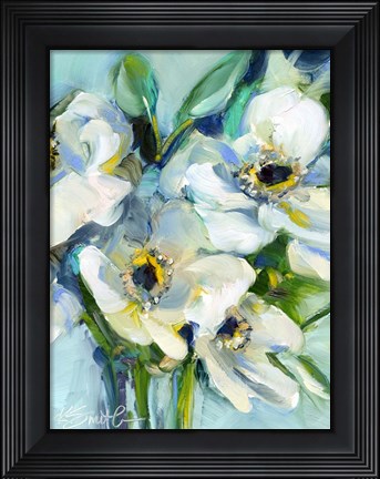 Framed White Floral Still Life Print