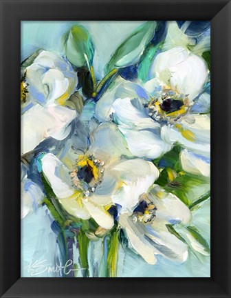 Framed White Floral Still Life Print