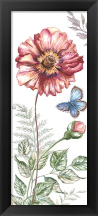 Framed Wildflower Stem panel II Print