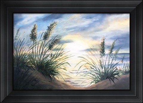 Framed Coastal Sunrise Oil Painting landscape Print