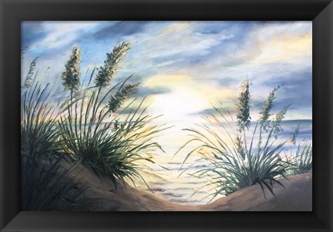 Framed Coastal Sunrise Oil Painting landscape Print