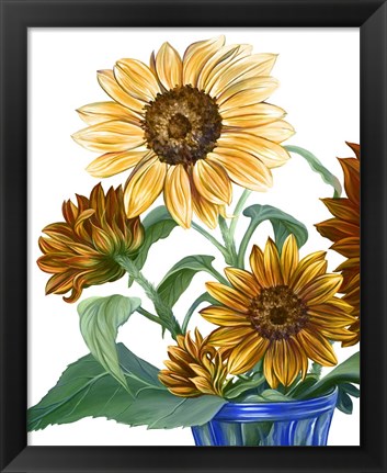 Framed China Sunflowers II Print