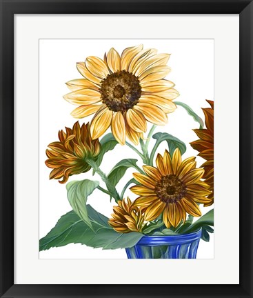 Framed China Sunflowers II Print