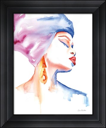Framed Woman in Purple Print