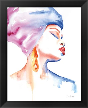 Framed Woman in Purple Print