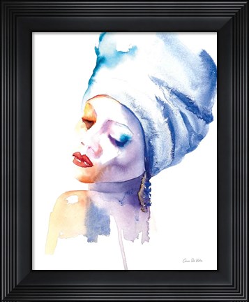 Framed Woman in Blue Print