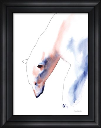 Framed Copper and Blue Polar Bear Print