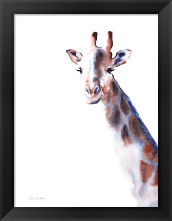 Framed Copper and Blue Giraffe Print