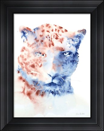 Framed Copper and Blue Cheetah Print