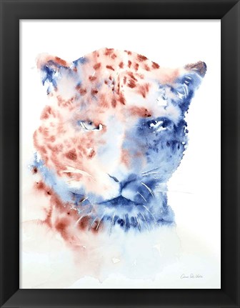 Framed Copper and Blue Cheetah Print