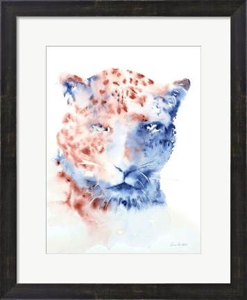 Framed Copper and Blue Cheetah Print